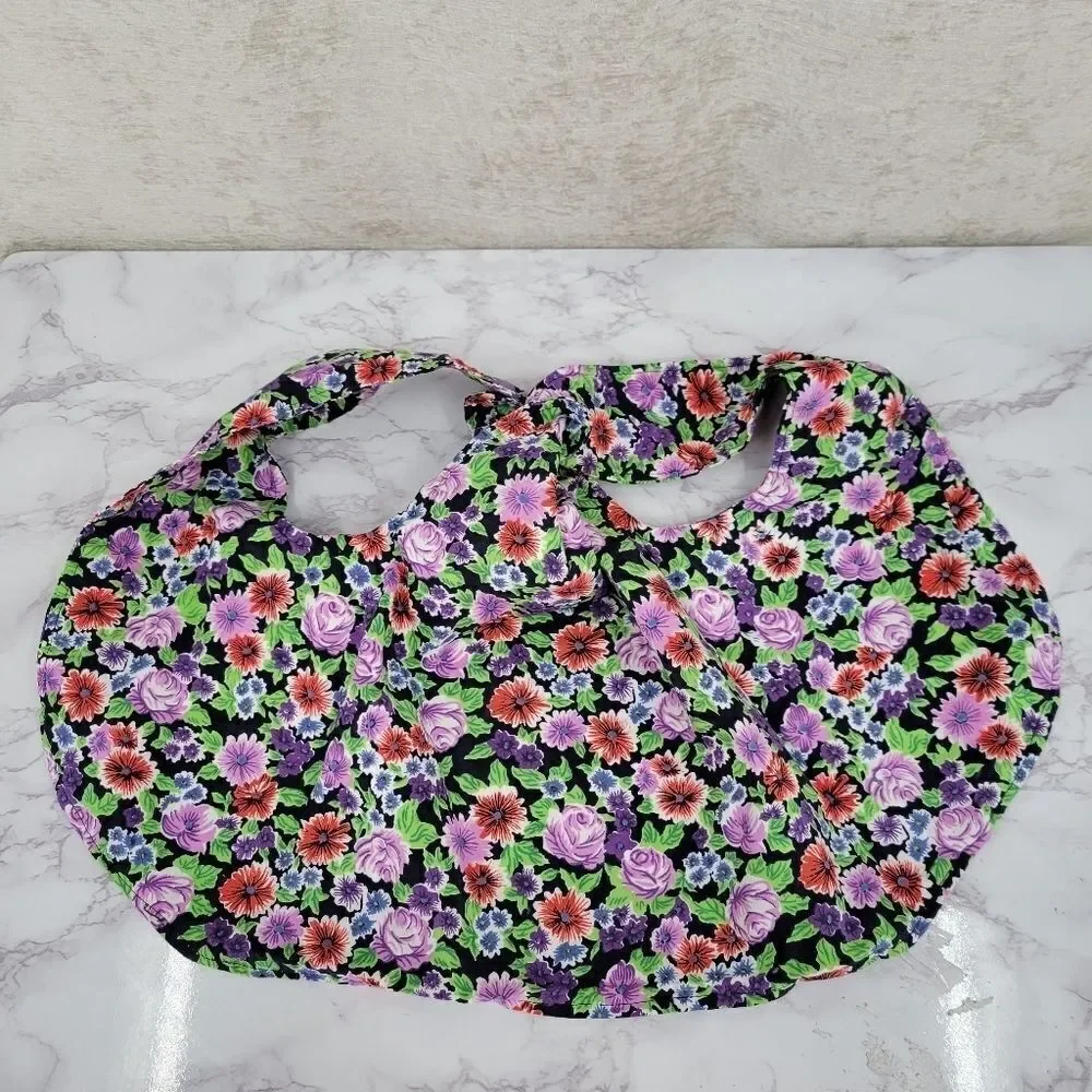 Girls Vintage Play Smock Apron Dress Coverlet Penefore Cottagecore Purple Floral